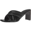 Amazon Essentials Sandalo con Tacco Incrociato con Cinturini Imbottiti e Soletta in Memory Foam Donna, Nero Finta Pelle, 39.5 EU