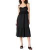 Amazon Essentials Maxi Abito a Balze a Trapezio, Vita Impero, Scollo a Cuore, in Raso di Cotone Donna, Nero, XXL