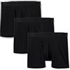 Amazon Essentials Boxer in Microfibra, Biancheria Intima Uomo, Pacco da 3, Nero, M
