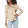 Amazon Essentials Camicia in Raso con Abbottonatura Frontale, Vestibilità Classica (Disponibile in Taglie Forti) Donna, Tan, M