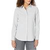 Amazon Essentials Camicia Oxford Elasticizzata a Maniche Lunghe con Bottoni (Disponibile in Taglie Forti) Donna, Grigio Righe, XS