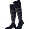 Burlington Edinburgh M Kh lana al ginocchio fantasia 1 paio, Calzini lunghi Uomo, Blu Marine 6123, 40-46