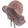 Sterntaler Cappello da Sole con Foglie, con Protezione per Il Collo e Nastro, Palissandro, 43 Bambine e Ragazze