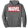 Marvel Melting Logo Felpa con Cappuccio, Unisex per Adulti, Asfalto, S