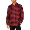 Amazon Essentials Camicia in flanella a maniche lunghe Uomo, Nero Rosso Buffalo Plaid, XL