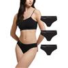 POMPEA 3 Pezzi Slip Donna in Cotone Elasticizzato Seamless, Brasiliana Donna con Cinturino Elastico Logato