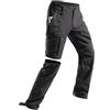 FREE SOLDIER Pantaloni Uomo da Trekking Convertibili Impermeabili Asciugatura Rapida con Zip Staccabile Cargo da Pesca