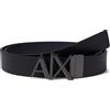 ARMANI EXCHANGE Cintura Reversibile Con Piastra A Cerniera Con Logo, Cintura Uomo, Black/Phantom 43120, 30