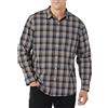 Amazon Essentials Camicia in Popeline Elasticizzato A Manica Lunga dalla vestibilità Aderente Uomo, Oro Blu Marino A Quadretti, XL