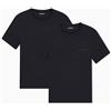Emporio Armani T-Shirt Girocollo da Uomo in Viscosa Ecologica, Confezione da 2, Nera, Taglia M, Nero, M