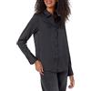 Amazon Essentials Camicia in Raso con Abbottonatura Frontale, Vestibilità Classica (Disponibile in Taglie Forti) Donna, Nero, XXL