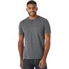Wrangler Authentics Men's Short Sleeve Henley Tee, India Ink Heather, Medium
