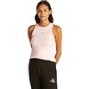 Calvin Klein Donna Canotta Woven Label Rib Slim Fit, Rosa (Silver Peony), XXS