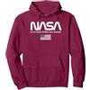 NASA - Fly What Others Only Imagine Felpa con Cappuccio, Unisex per Adulti, Bordeaux, XL