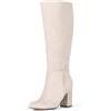Amazon Essentials Stivali con tacco alto Donna, Camoscio Sintetico Grigio, 37.5 EU Larga