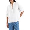 Marc O'Polo Marc OߴPolo Donna Camicia a tunica in lino con scollo a V, Bianco (White), 44