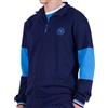 hermet S.S.C. Napoli, Parte sopra Homewear con Zip in French Terry, 100% Cotone, Blu Navy con Dettagli Azzurri, Unisex