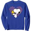 Peanuts - Snoopy Woodstock XO Cuore Felpa, Unisex per Adulti, Blu Reale, S