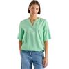 Cecil Solid Splitneck Blouse Juicy Lime XL