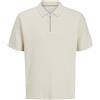 JACK & JONES Jjtroy Knit Zip Polo, Raggio di Luna, S