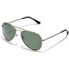 HAWKERS HAWK, Occhiali da sole Unisex - Adulto, Green Polarized · Gold Ct, Taglia unica