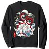 Japanese Kitsune Fox Dragon Pagoda Art S Arte della Luna del Tempio Giapponese della Volpe Kitsune a Felpa, Unisex per Adulti, Nero, L