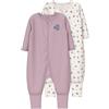 NAME IT Nbfnightsuit 2P Zip FF Jet Flower Noos (Pacco da 2) Donna