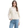 TOM TAILOR Denim Maglia da donna con percentuale di lino, 10332 - Bianco, M