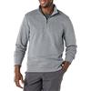Amazon Essentials Felpa in Pile A Maniche Lunghe con Zip Corta Uomo, Grigio Medio Puntinato, XL