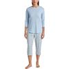 CALIDA Sweet Dreams 3/4 Pigiama da Donna, in 100% Cotone, con Elastico in Vita, Arctic Ice, 36-38