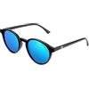 CLANDESTINE - Occhiali da Sole Round 12 Black Blue - Lenti HD in Nylon Azzurro e Montatura in TR90 - Occhiali da Sole Unisex - Smart Vision Technology - Più Nitidezza e Meno Riflessi
