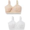 Playtex Confezione da 2 Reggiseni Senza Ferretto Classici Criss Cross Donna x2, Bianco/Beige, 34/3C