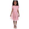 Anaya with Love Maya Deluxe Flower Girl Dress Bridesmaid Children's Round Neck Short Flutter Sleeve Bow Tulle Ruffle Princess Kids, Bridal Rose 11-12 Years