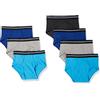 Amazon Essentials Slip in Cotone Traspirante Senza Etichette Uomo, Confezione da 7, Blu/Grigio/Nero, M