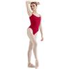 Bloch Back Camisole Leotard Body Sissone con Canotta Posteriore a V, Rosso, S Donna