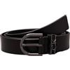 Calvin Klein Donna Cintura Loop Round Buckle Belt in Pelle