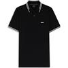 BOSS Polo da Uomo Paul in Cotone Elasticizzato Slim Fit con Marchio, Nero, XXL