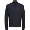JACK & JONES Knit Half Jprblurex-Maglia a Mezza Zip Uomo
