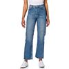 NA-KD - Straight High Waist Raw Hem Jeans, Jeans Dritti a Vita Alta con Orlo Grezzo Donna