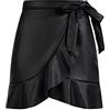 NALLY Minigonna in Ecopelle Gonna, Nero, S Donna