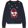 VERO MODA Neck Xmas Box Vmcute LS-Pullover con Scollo Rotondo, Blazer Blu Marine, M Donna