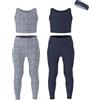 Essenclo Girls Athletic Leggings Yoga Pants w/Sleeveless Crop Tank Tops for Kids Workout Cheer Dance Run Sizes 3-16, 5pc Set - E2110 - Set-7-11-12