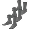 FALKE Family 3-Pack K So cotone tinta unita confezione di 3 paia, Calzini Unisex Bambini, Grigio Light Grey Melange 3390, 39-42