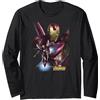 Marvel Infinity War Iron Man Big Portrait Maglia a Manica, Unisex per adulti, Nero, XL