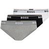 Boss Confezione da Tre Lettere da Uomo in Cotone Elasticizzato, Bianco, Grigio Ardesia, Nero Scuro, XXL, Bianco, Grigio Ardesia, Nero Scuro, XXL