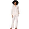 Amazon Essentials Pigiama in popeline di cotone elasticizzato, camicia a maniche lunghe con bottoni e pantaloni Donna, Rosa Pallido, S