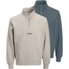 JACK & JONES Jjesoho Sweat Quarter Zip Hn 2 PK MP (Confezione da 2), Stormy Weather, XXL
