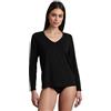Lovable Maglia Manica Lunga Termica Scollo a V | Tessuto Thermaltech | Cotone e Viscosa Elasticizzati, Traspirante | Sottogiacca | Maglieria Donna, Nero, M