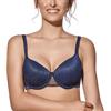 Selene, Reggiseno Donna in Morbido Tessuto, con Ferretto e Coppe Imbottite, Motivo Floreale, Collezione Vanessa, Colore Blu, Taglia 7C