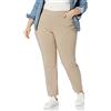 Briggs New York Plus Size Super Stretch Millenium Welt Pocket Pull on Pant Pantaloni, Ciottoli, 54 da Donna